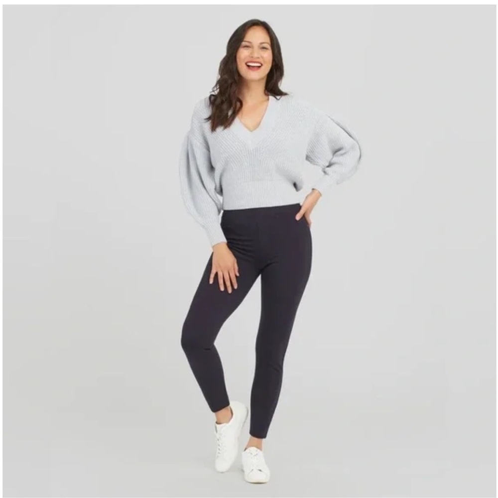 • SPANX • Women’s 20202 Style The Perfect Pant, Ankle 4-Pocket Navy Blue Small